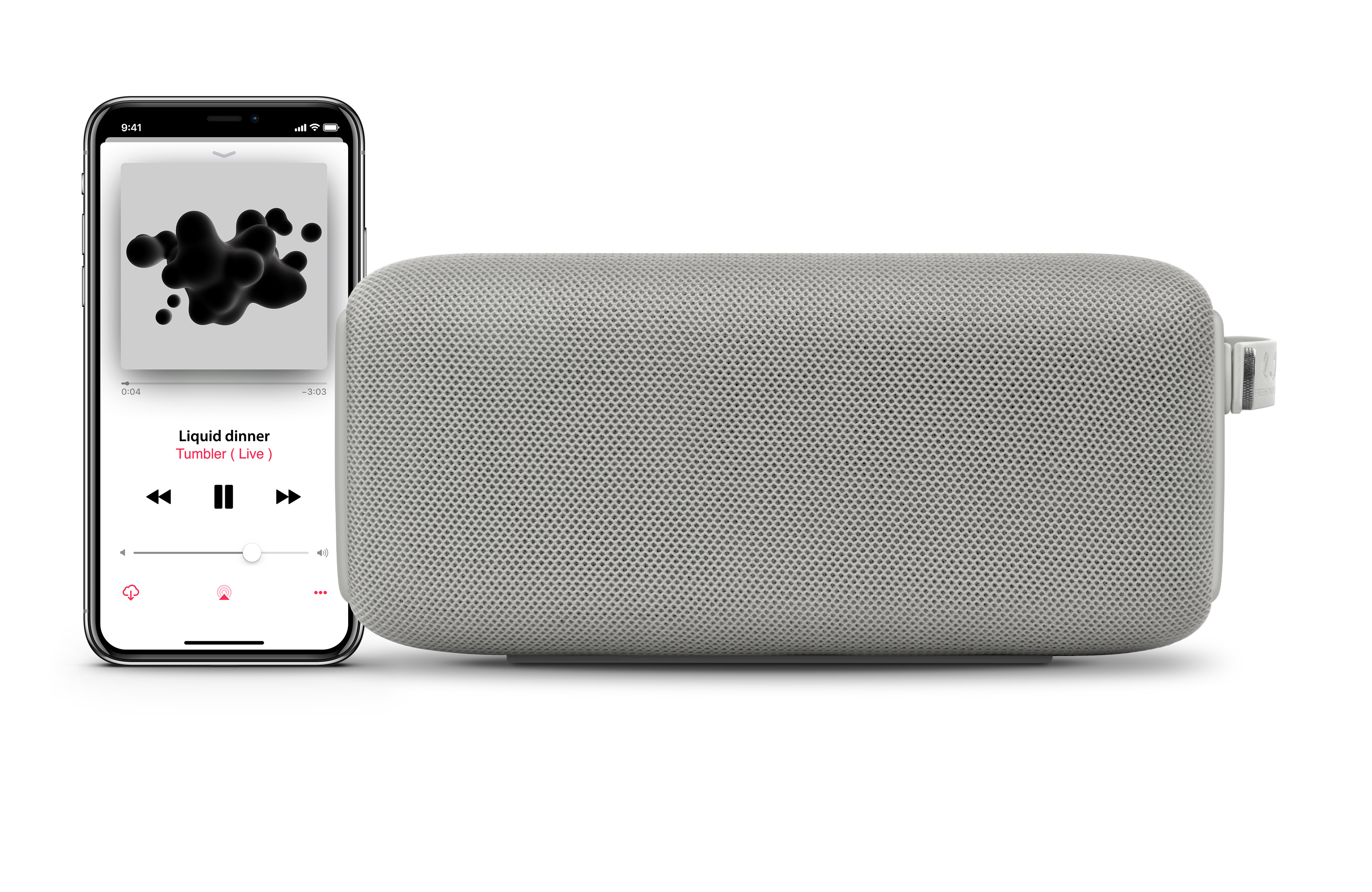 FRESH ‘N REBEL Rockbox Bold M Bluetooth Lautsprecher, Hellgrau, Wasserfest