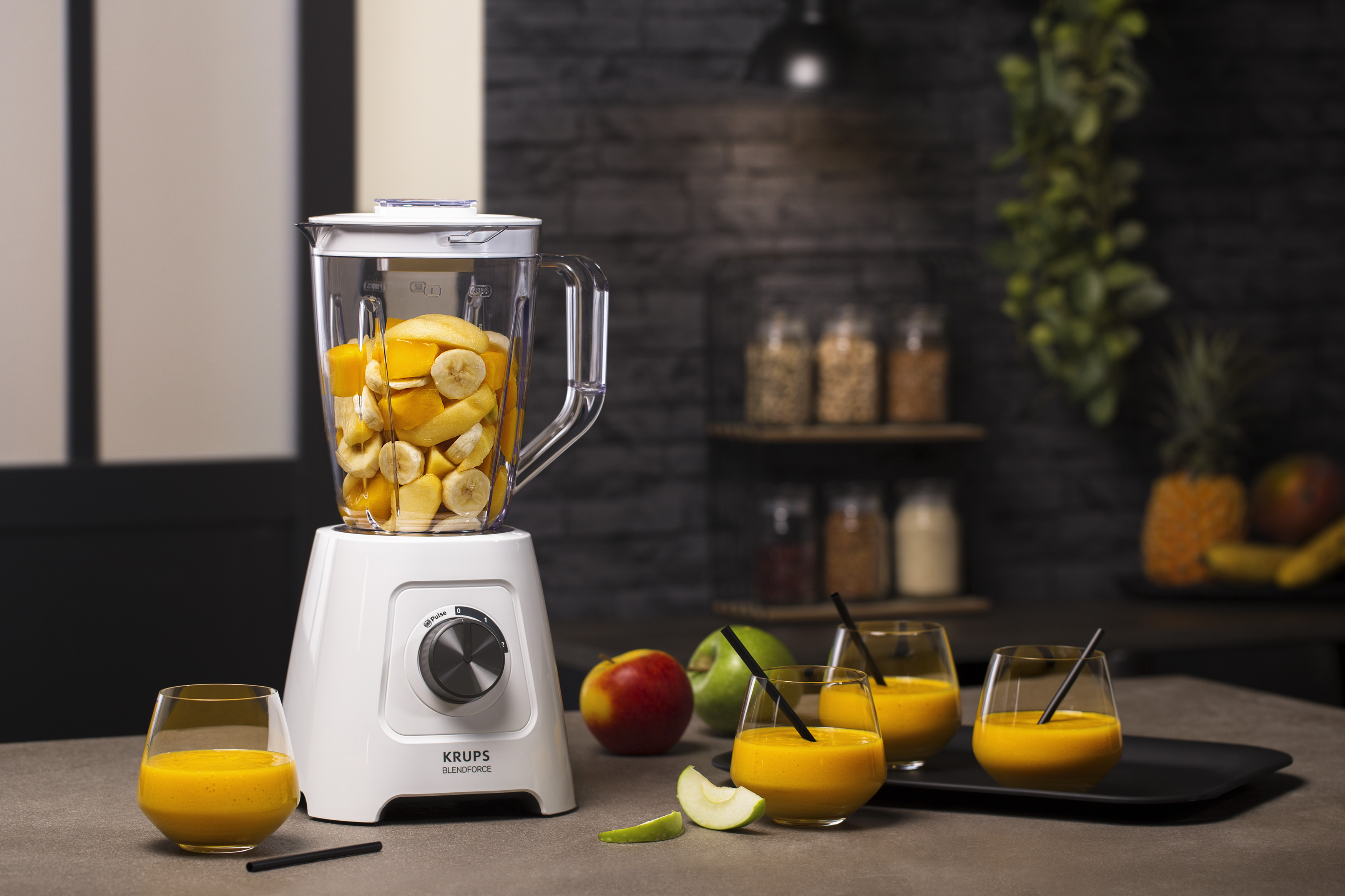 KRUPS KB4201 Blendforce Standmixer Weiß (600 Watt, 1.25 l)