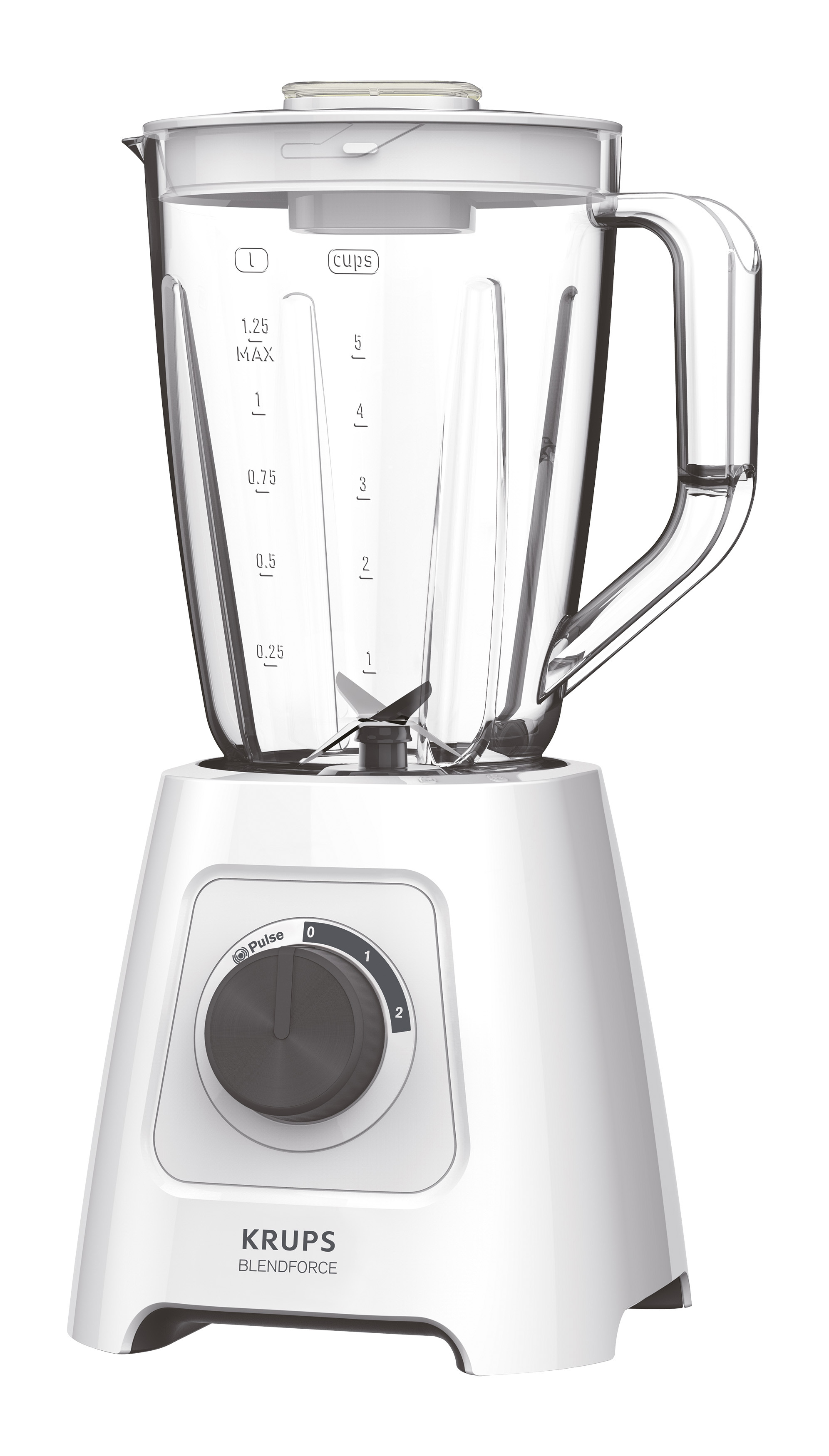 KRUPS KB4201 Blendforce Standmixer Weiß (600 Watt, 1.25 l)