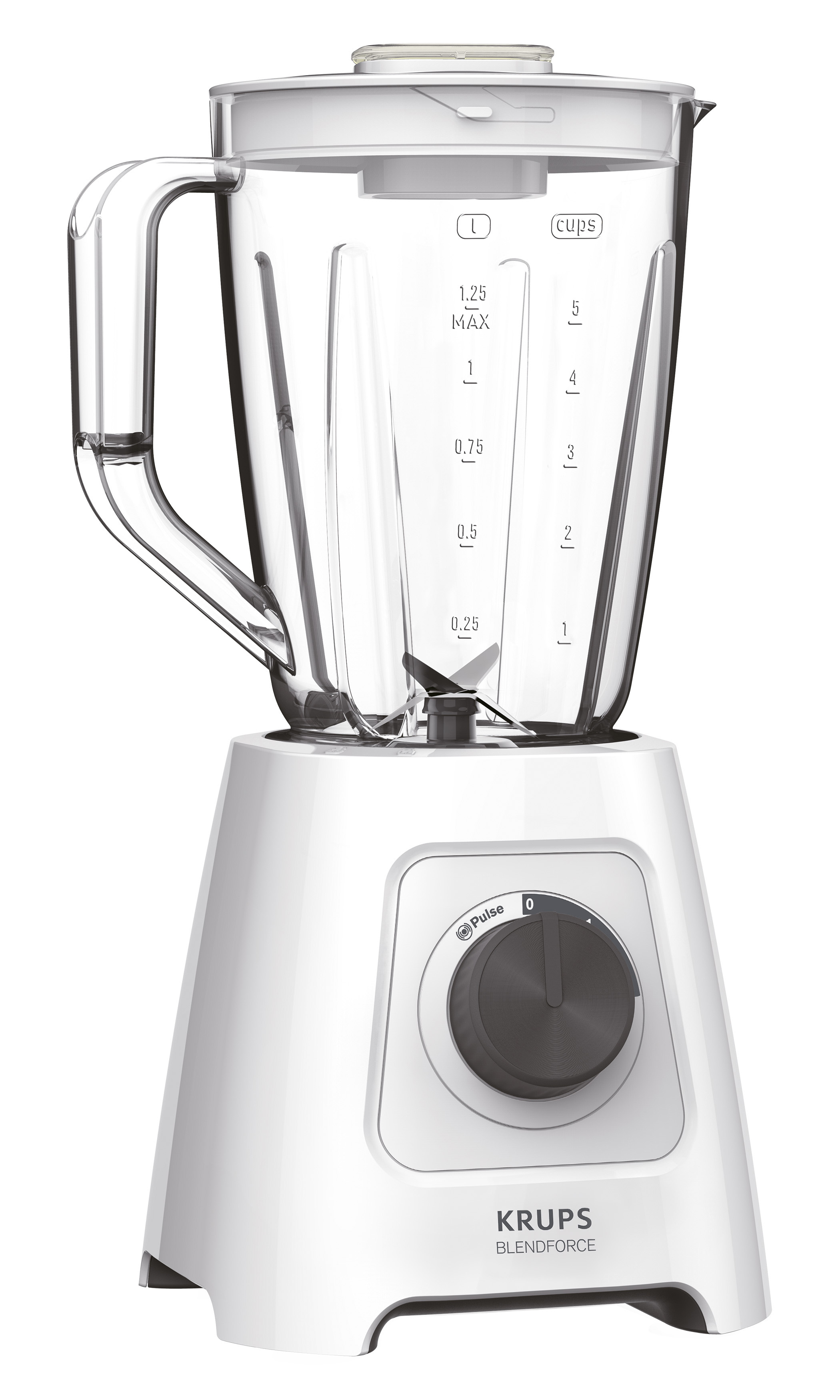 KRUPS KB4201 Blendforce Standmixer Weiß (600 Watt, 1.25 l)