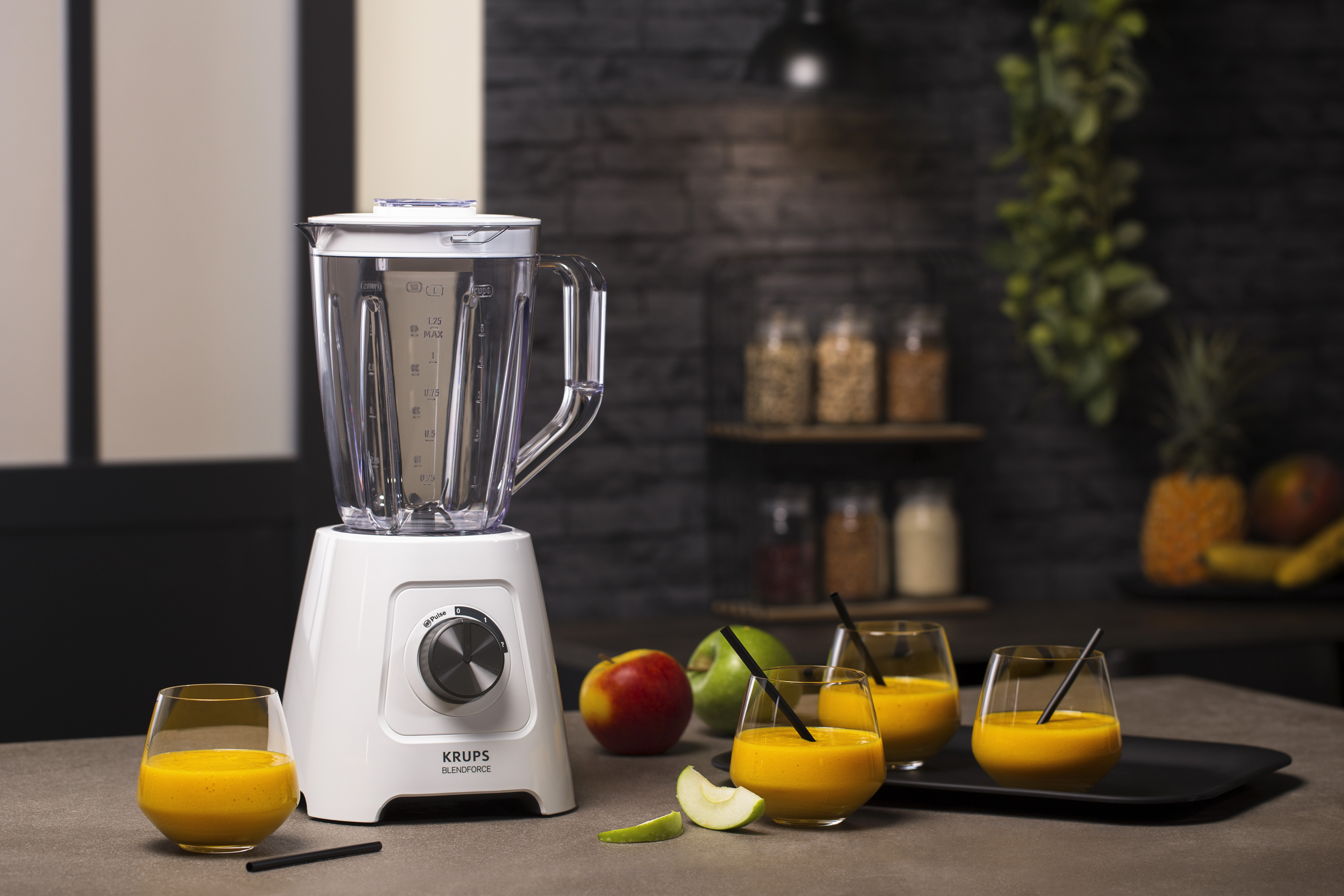 KRUPS KB4201 Blendforce Standmixer Weiß (600 Watt, 1.25 l)