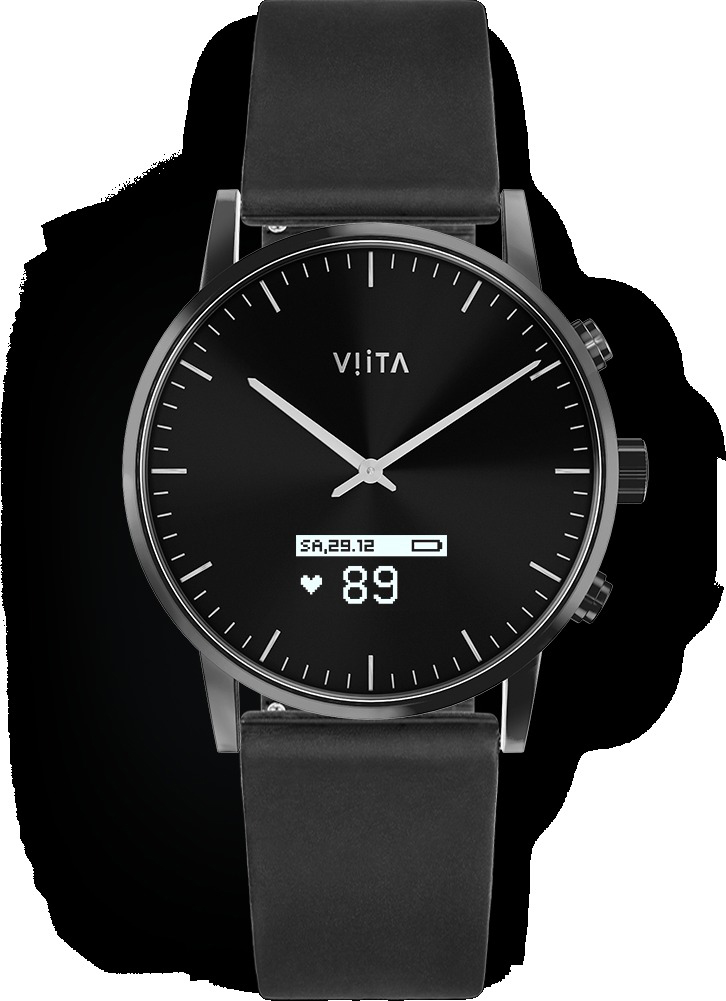 VIITA WATCH Hybrid HRV Classic  Connected Watch Edelstahl Silikon, -, schwarz