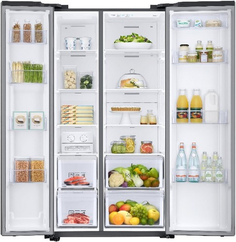 Frigorífico americano - Samsung RS66N8100S9/EF, 647 L, No Frost, Libre instalación, Inox