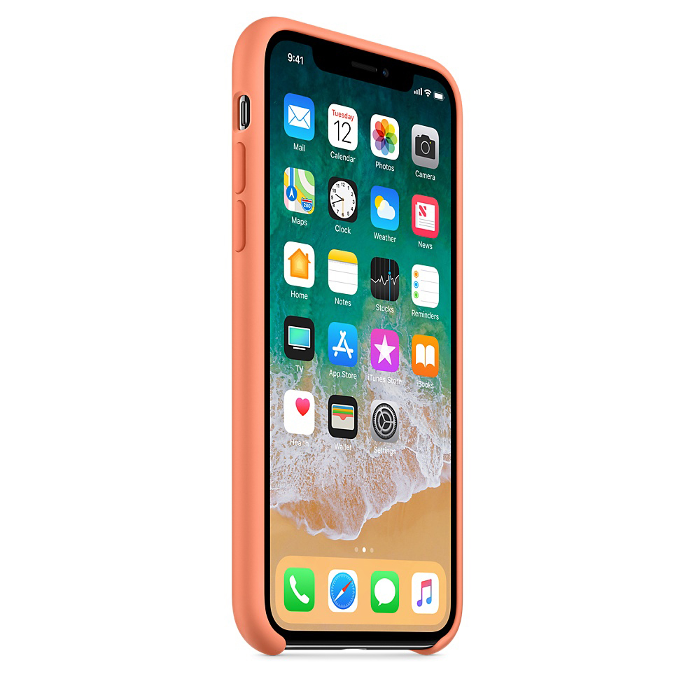 APPLE iPhone X, Backcover, Apple, iPhone X, Pfirsich