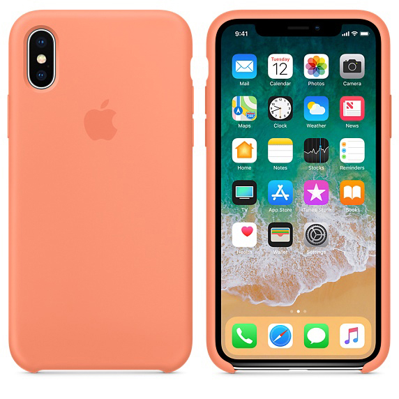 APPLE iPhone X, Backcover, Apple, iPhone X, Pfirsich