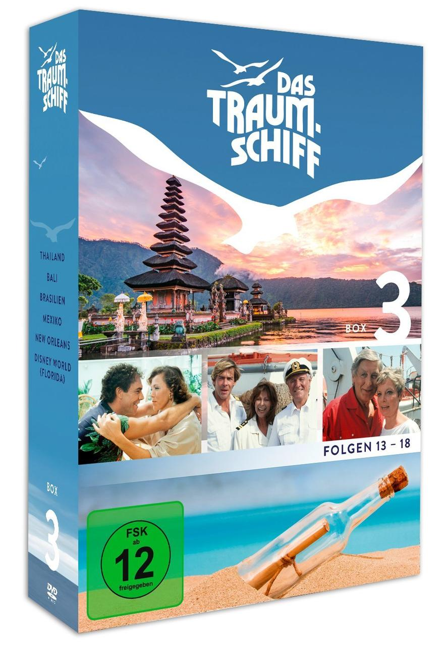 DVD-Box-Set von 'Das Traumschiff' mit Bildern von Thailand, Bali und einem Schiff.