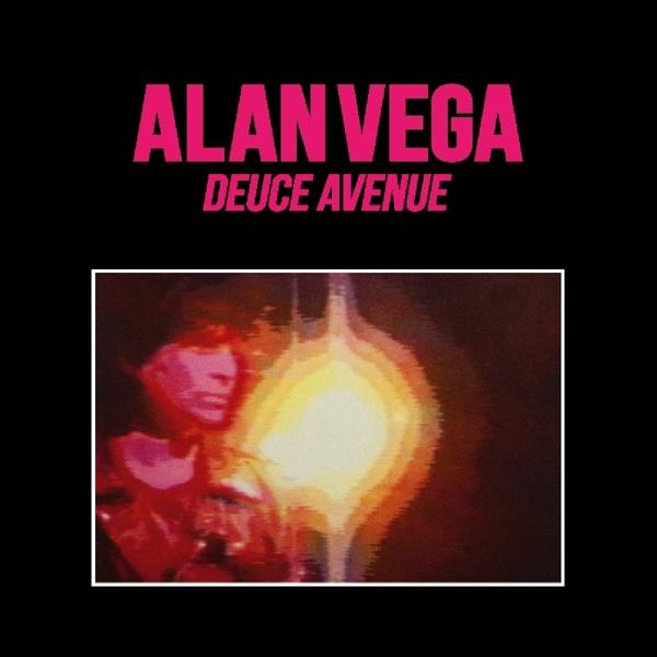 Alan Vega Albumcover. Text: ALAN VEGA DEUCE AVENUE. Bild einer Glühbirne.