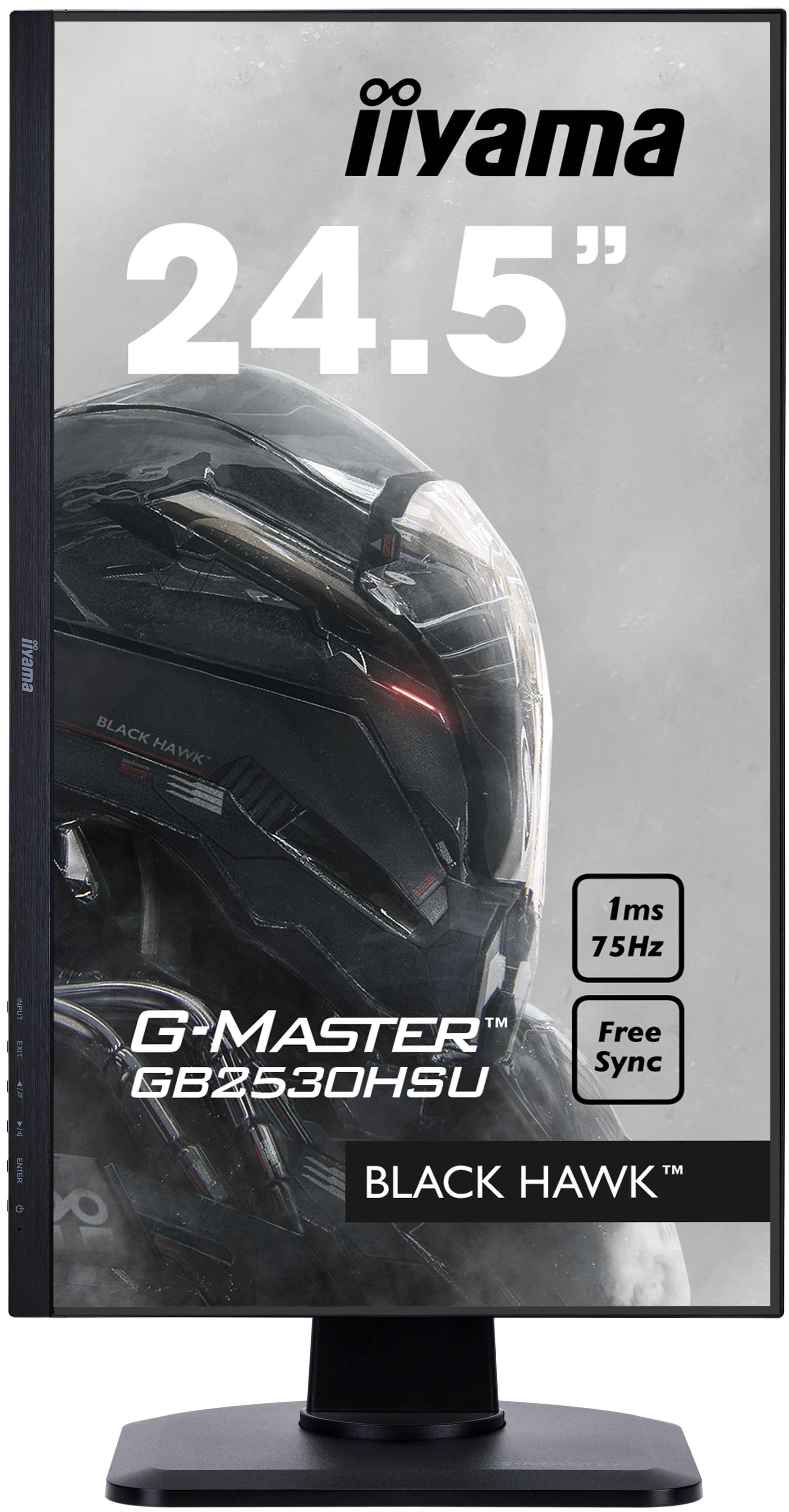 IIYAMA Gaming Monitor G-Master GB2530HSU-B1 Black Hawk, 24.5 Zoll, schwarz 25 Zoll Monitor, Full-HD, 1 ms Reaktionszeit, 250 cd/m², 84 Hz, Schwarz