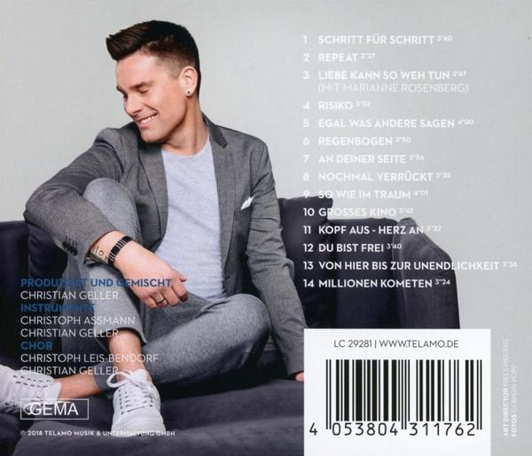 Rückseite einer CD mit einem Mann, Trackliste und Albumdetails.