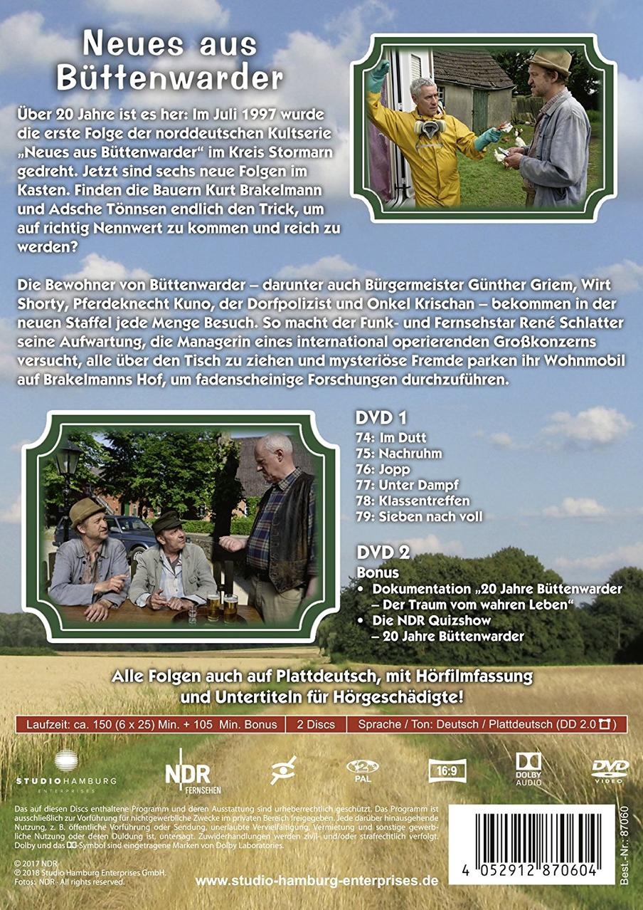 Die Rückseite einer deutschen DVD über eine Stadt mit Text und Bildern.