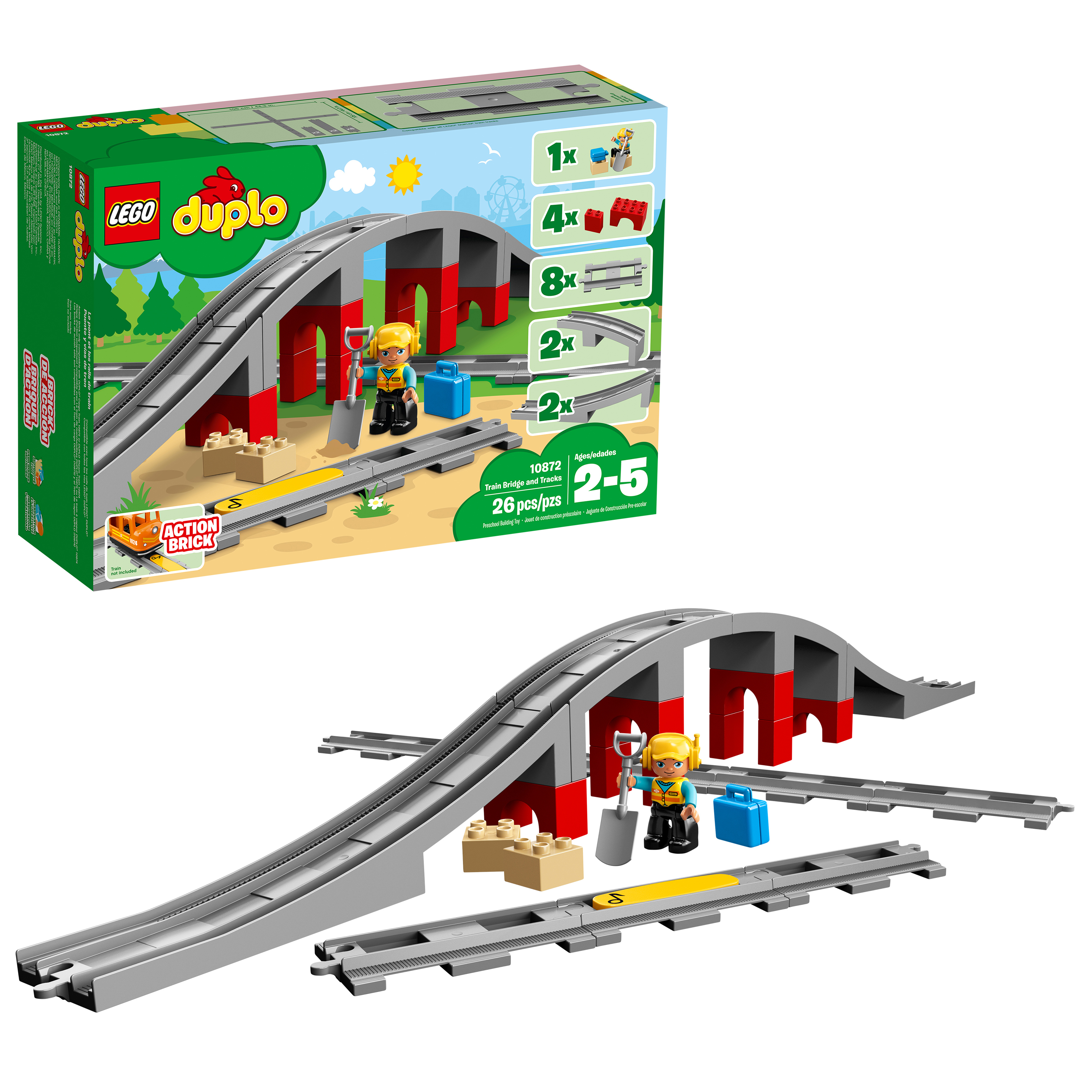 Eisenbahnbrücke LEGO Schienen Bausatz, und 10872 Mehrfarbig
