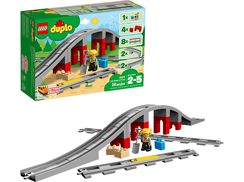 LEGO 10872 Eisenbahnbrücke und Schienen Bausatz, Mehrfarbig