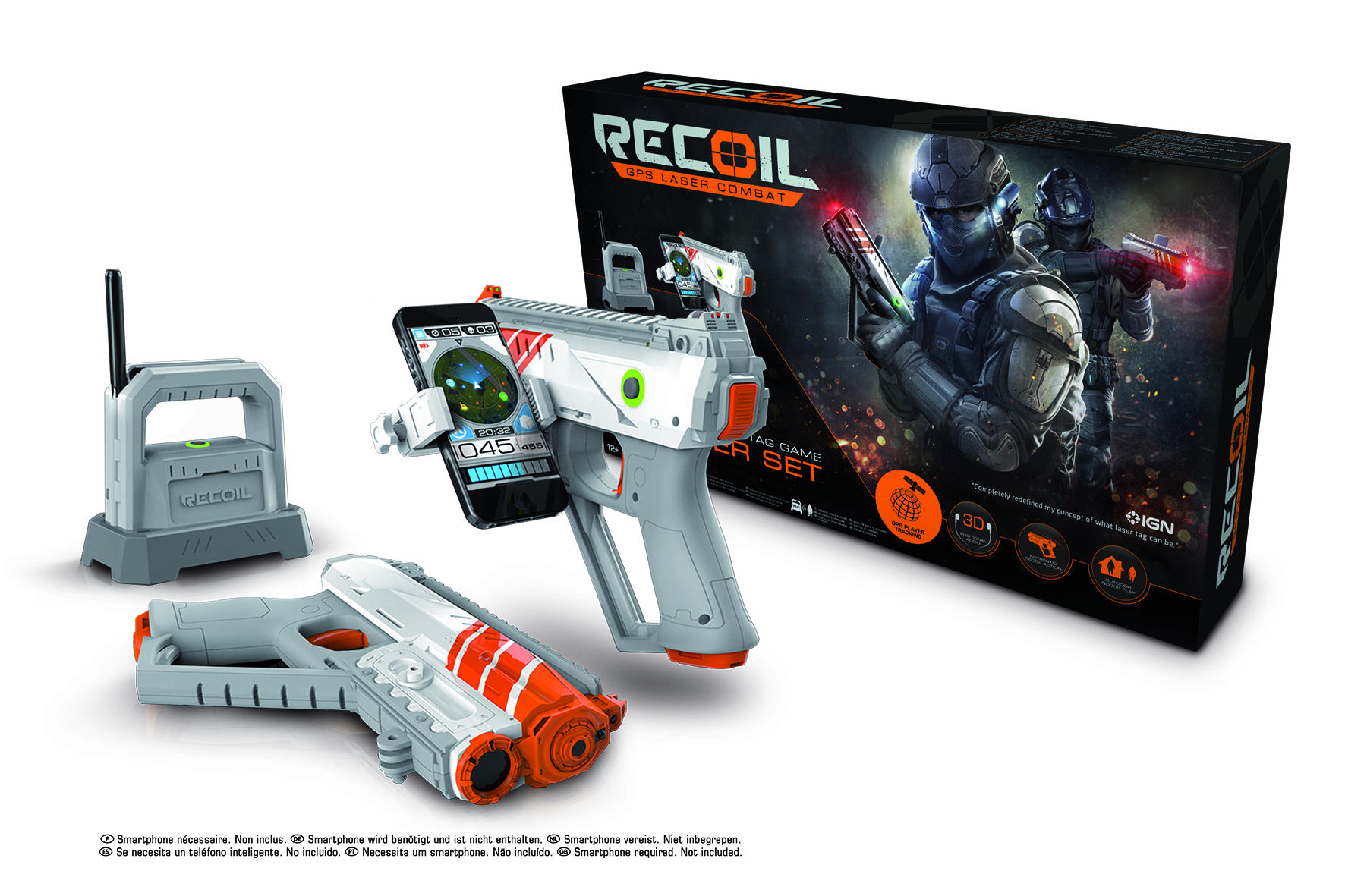 RECOIL Starter Set GPS Laser Combat Laserpistole Grau/Orange