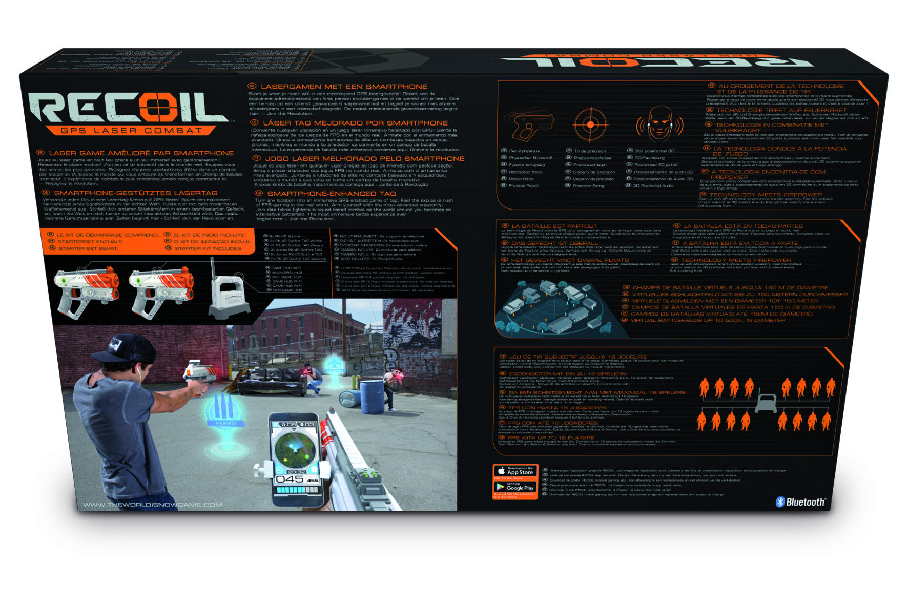 RECOIL Starter Set GPS Laser Combat Laserpistole Grau/Orange