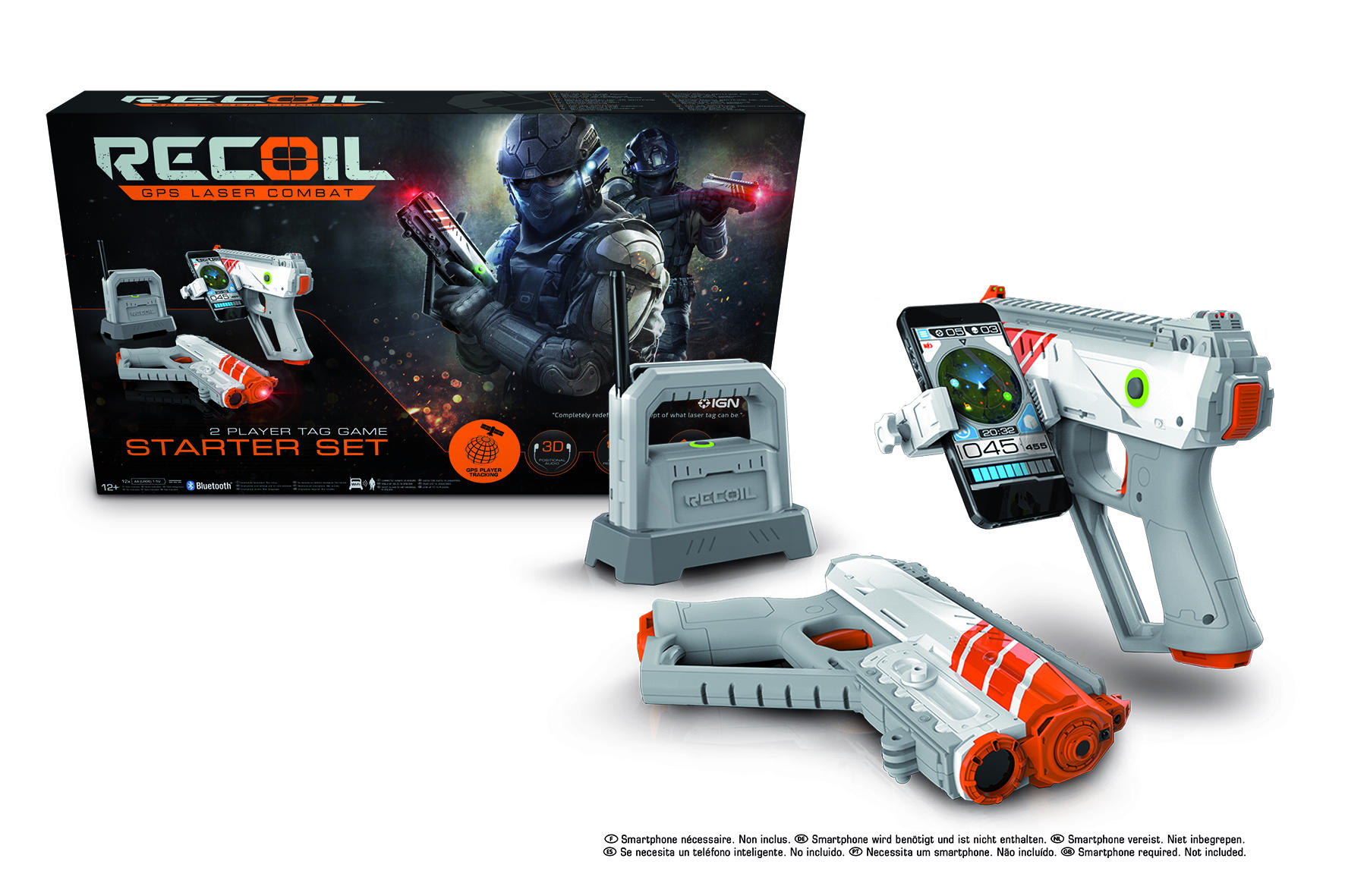 RECOIL Starter Set GPS Laser Combat Laserpistole Grau/Orange