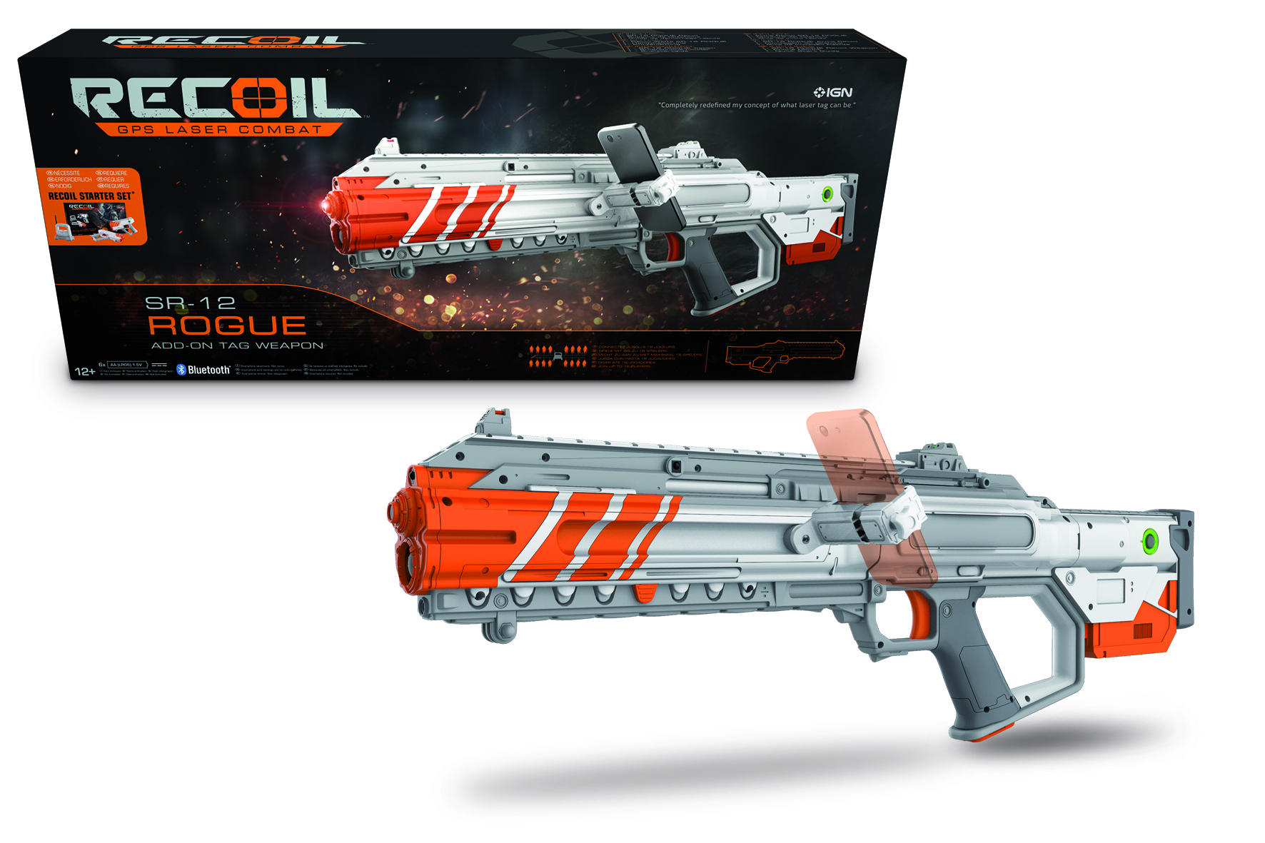 RECOIL Rogue ADD-ON TAG Weapon Laserpistole Grau/Orange