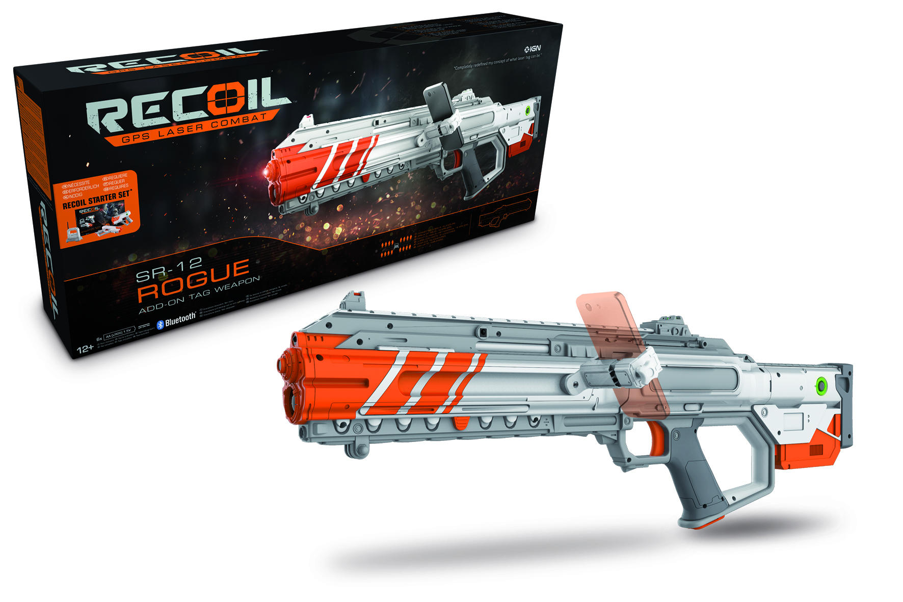 RECOIL Rogue ADD-ON TAG Weapon Laserpistole Grau/Orange
