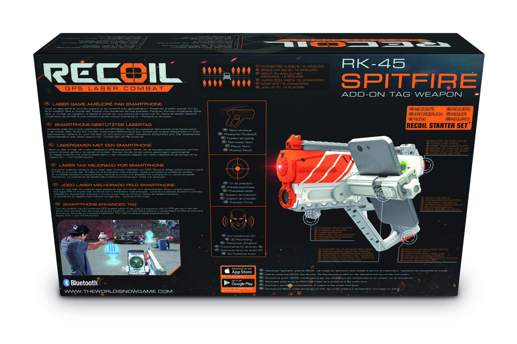 RECOIL Spitfire ADD-ON TAG Weapon Laserpistole Grau/Orange