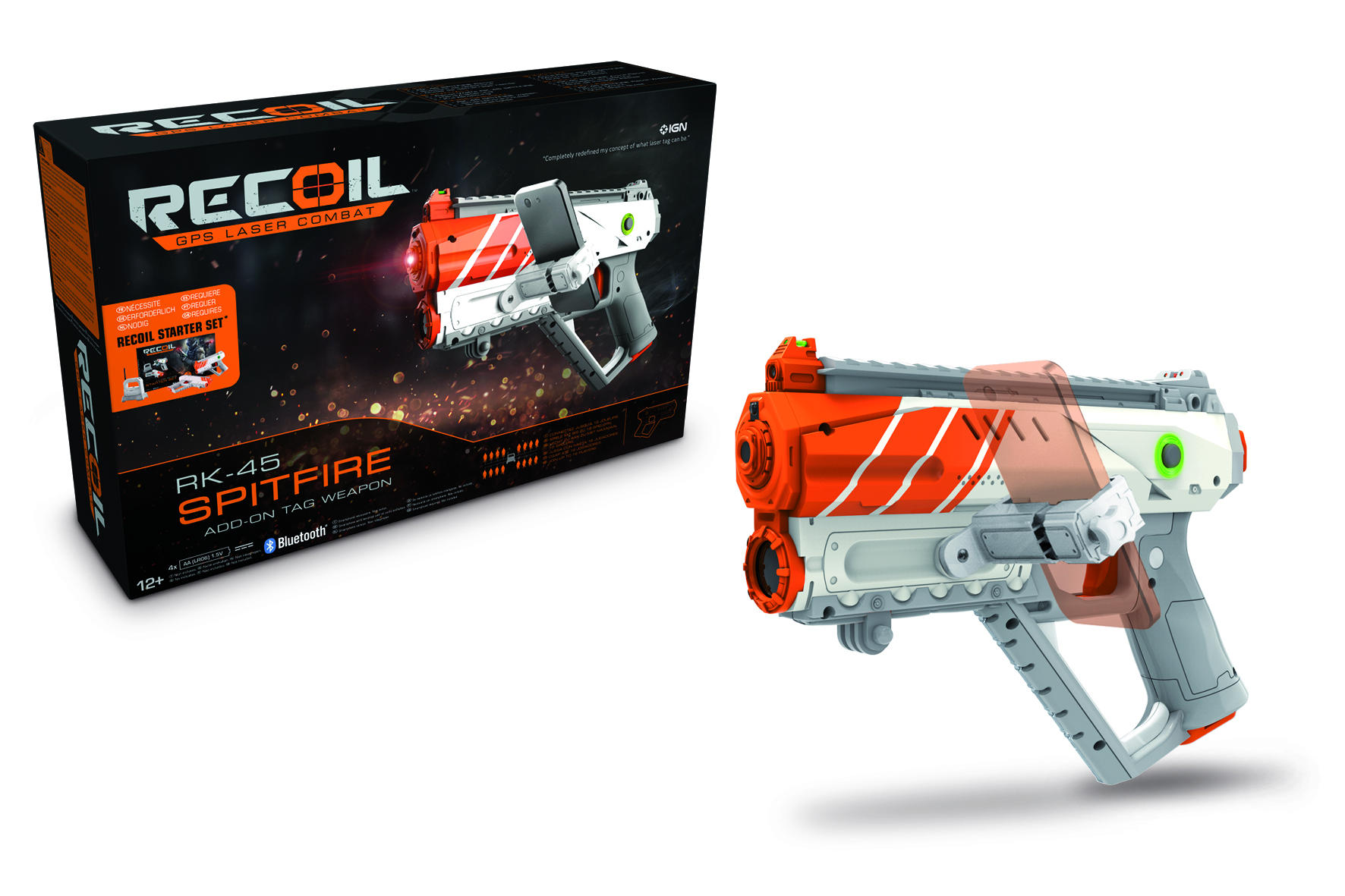 RECOIL Spitfire ADD-ON TAG Weapon Laserpistole Grau/Orange