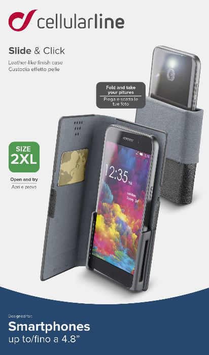 CELLULAR LINE Slide & Click XXXL - Étui portefeuille (Convient pour le modèle: Universel Universel)