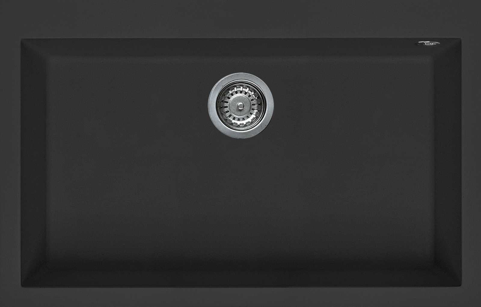 ELLECI Quadra 130 G40 Nero gránit mosogatótálca, 1 medence