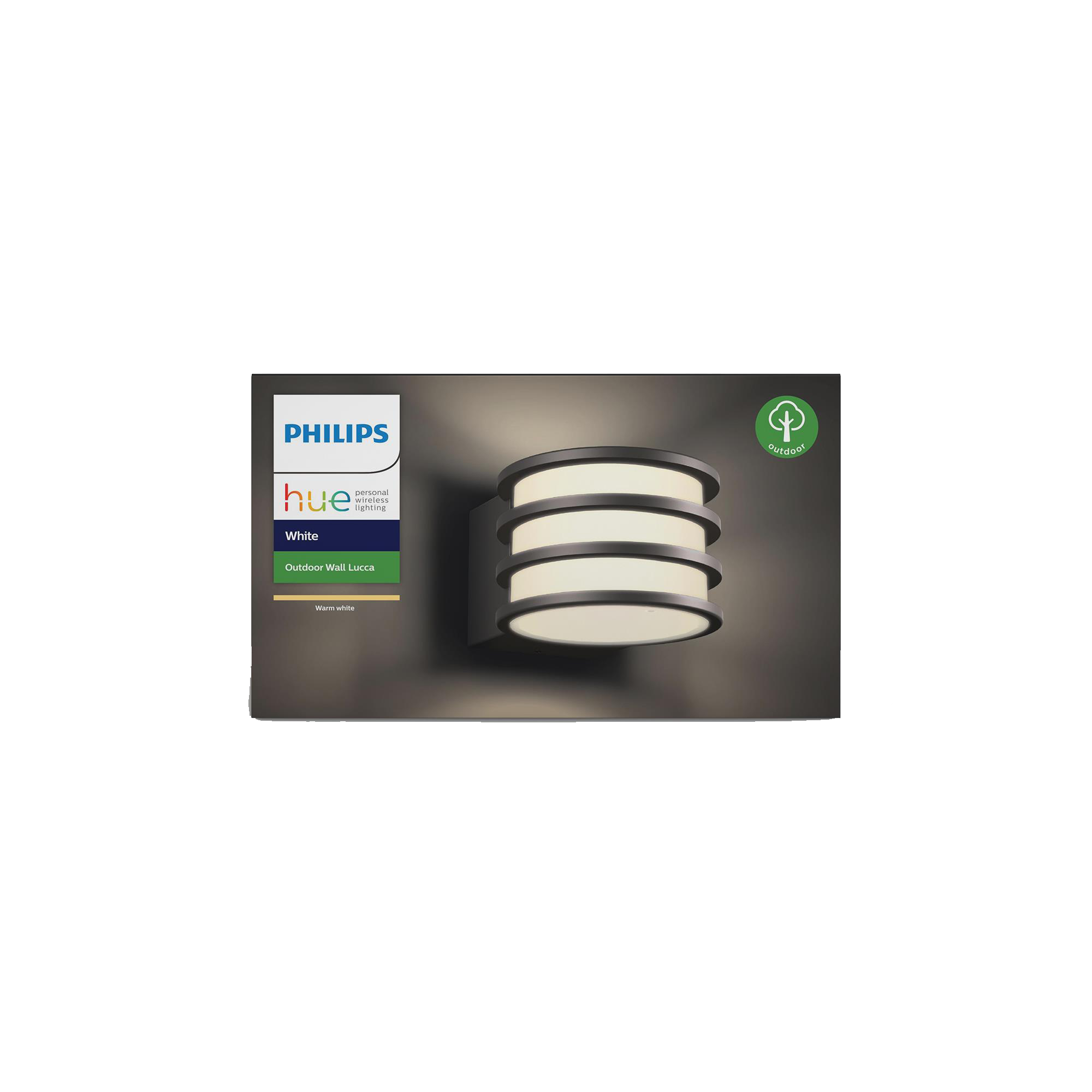 Philips outdoor wall light. Black fixture with three horizontal light sections.