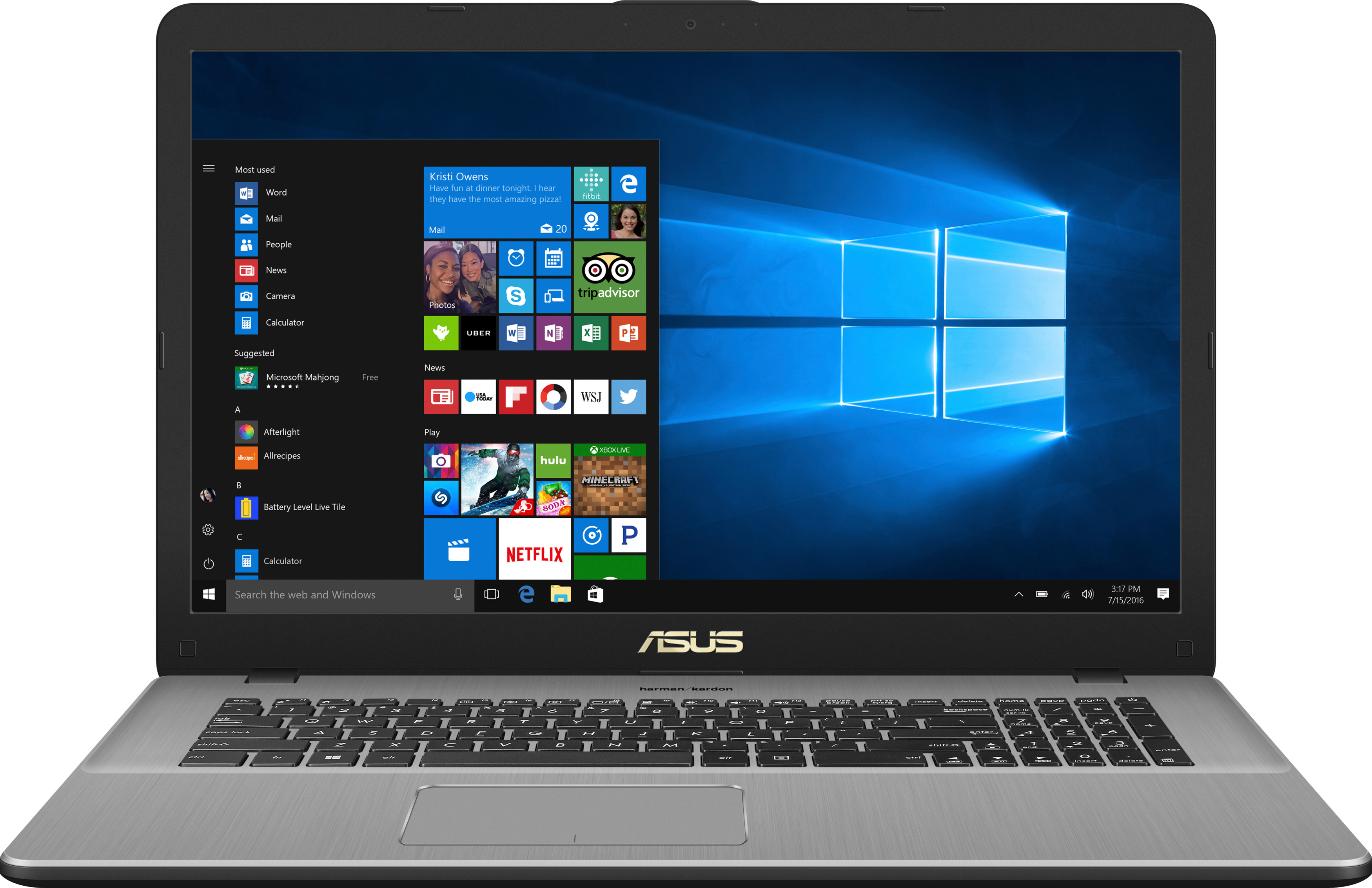 ASUS VivoBook Pro N705UN-GC080T - 17,3 Zoll - Intel® Core™ i7 i7-8550U - 16 GB - 1 TB - NVIDIA - Windows 10 (64 Bit)