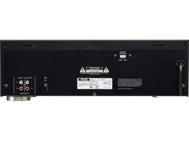 Teac Doppel Kassettendeck W-1200; Doppel-Kassettendeck — Foto 2 von 3