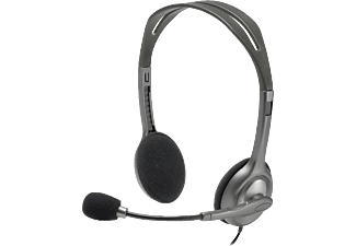 LOGITECH H111 - Micro-casque (Câblé, Binaural, On-ear, Gris)