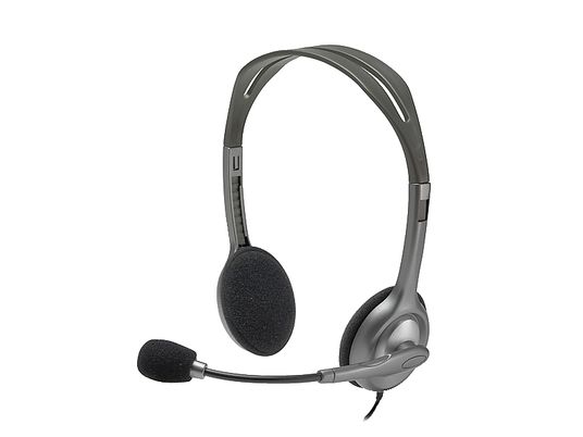 LOGITECH H111 - Cuffie con microfono (Wired, Binaurale, On-ear, Grigio)