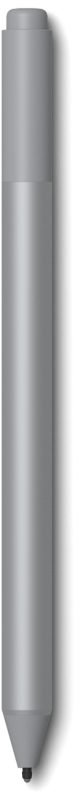 A silver pen-shaped object, tapering to a point. The background is black.
