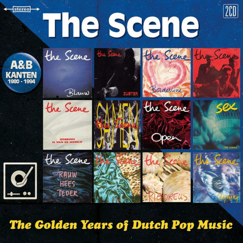 Pochette de l'album : The Scene, plusieurs pochettes d'albums. Texte : The Golden Years of Dutch Pop Music.