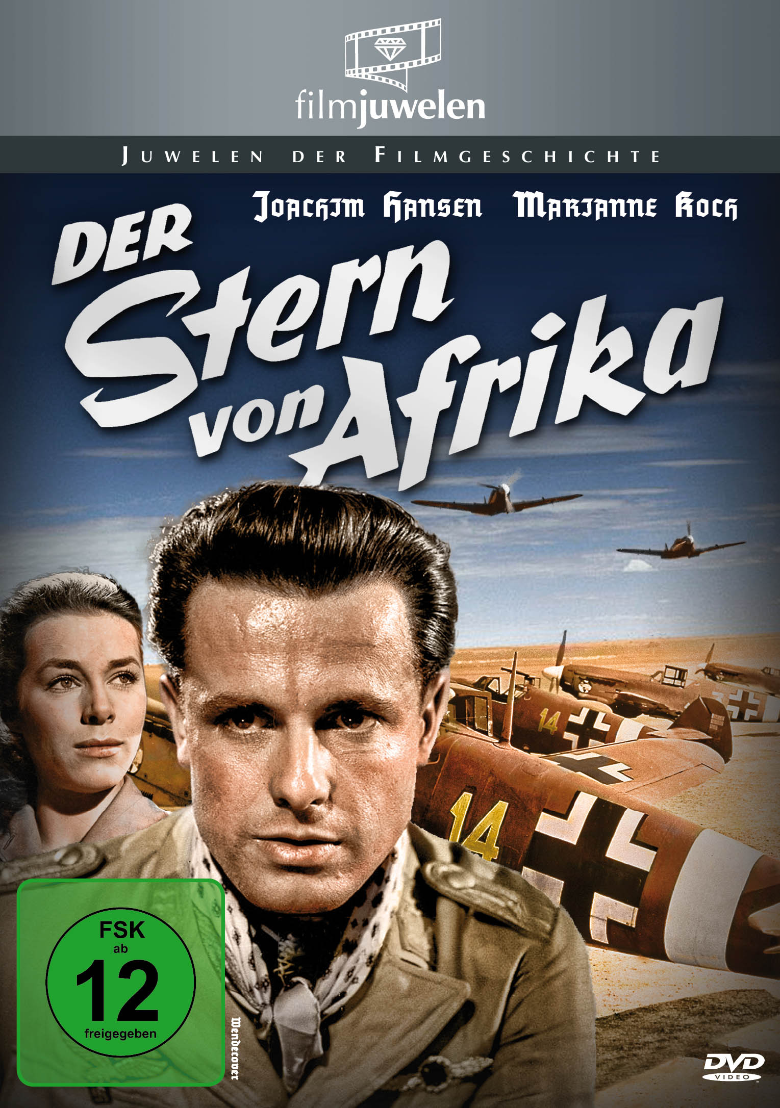 DVD-Cover mit Mann im Vordergrund, Flugzeugen am Himmel und deutschem Text.