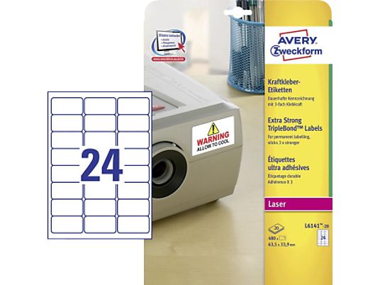 ZWECKFORM TripleBond Labels, 33.9 x 63.5 mm, 480 etichette - 