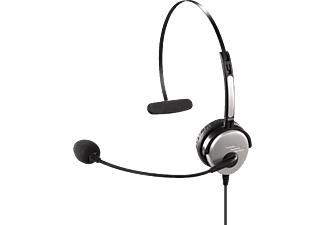 HAMA Headband Headset für DECT - Office Headset (Kabelgebunden, Monaural, On-ear, Schwarz)