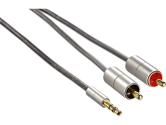 HAMA AluLine Audio Kabel - Audio-Kabel (Schwarz, silber)