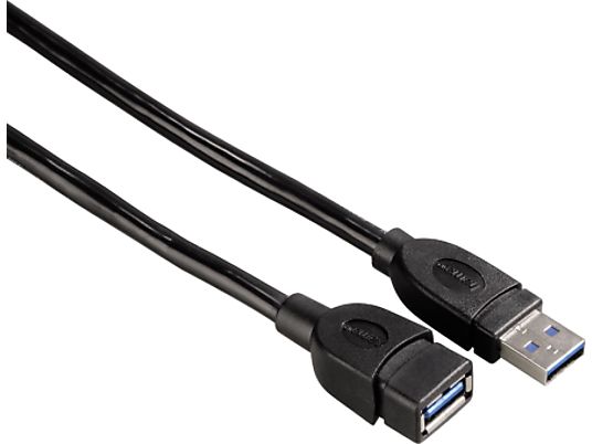 HAMA USB 3 Extension Cable, 1.8 m - Câble de données, 1.8 m, Noir