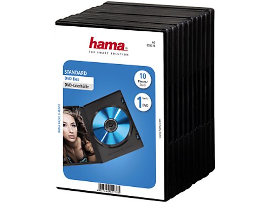 HAMA DVD Jewel Case with foil, noir (pack de 10 ) - Boîtier vide DVD (Noir)