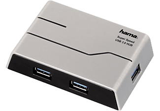 HAMA USB-3.0-Hub - USB Hub (Silber, schwarz)