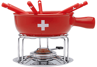 NOUVEL Käsefondue-Set mit CH-Kreuz - Käsefondue Set (Rot)