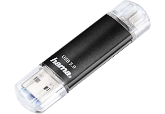 HAMA 123999 Laeta Twin - USB-Stick  (32 GB, Schwarz)