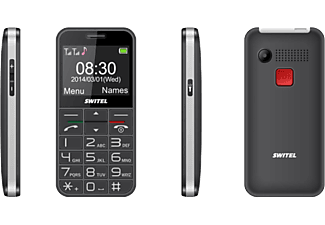 SWITEL M190 - Téléphone portable à touches larges (Noir)