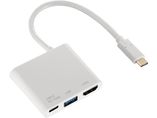 HAMA 3in1-USB-C-Multiport - Adapter (Weiss)