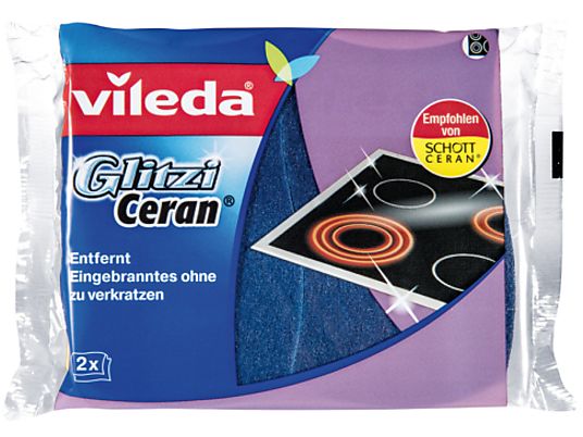 VILEDA Glitzi Ceran - Schwamm für Glaskeramik (Gelb/Blau)