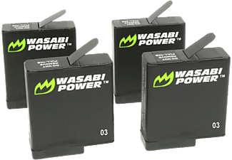 WASABI POWER Power 4-er Pack Ersatzakkus für GoPro Hero 5/6/ - Akku (Schwarz)