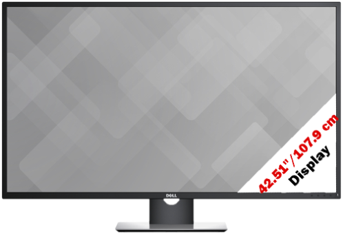 DELL Monitor P4317Q 42.5 Zoll, schwarz 43 Zoll Monitor, UHD 4K, 8 ms Reaktionszeit, 350 cd/m², Schwarz