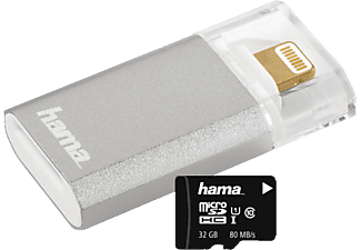 HAMA hama 123937 - microSDHC e Lightning-Lettore di schede - Per Apple iPhone o iPad - Grigio - Micro-SDHC-Schede di memoria 