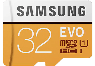 SAMSUNG MIC-SDHC 32GB 95MB/S CL10 U1+AD - Speicherkarte  (32 GB, 95, Weiss/Gelb)