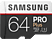 SAMSUNG MIC-SDXC PRO+ 64GB 95MB/S CL10 U3+AD - Speicherkarte  (64 GB, 100, Weiss/Schwarz)
