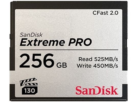 SANDISK CFAST Extreme PRO - Compact Flash-Schede di memoria  (256 GB, 525, Grigio)